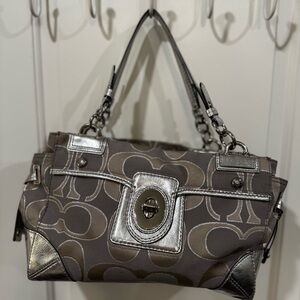 Coach Signature Zoe Satchel 12935 – Metallic Trim
